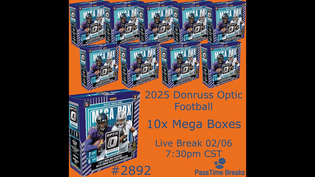 02/06 - DOWNTOWN HUNTING 2025 DONRUSS OPTIC NFL - 10x Mega Box HALF CASE #2892 LIVE BREAK