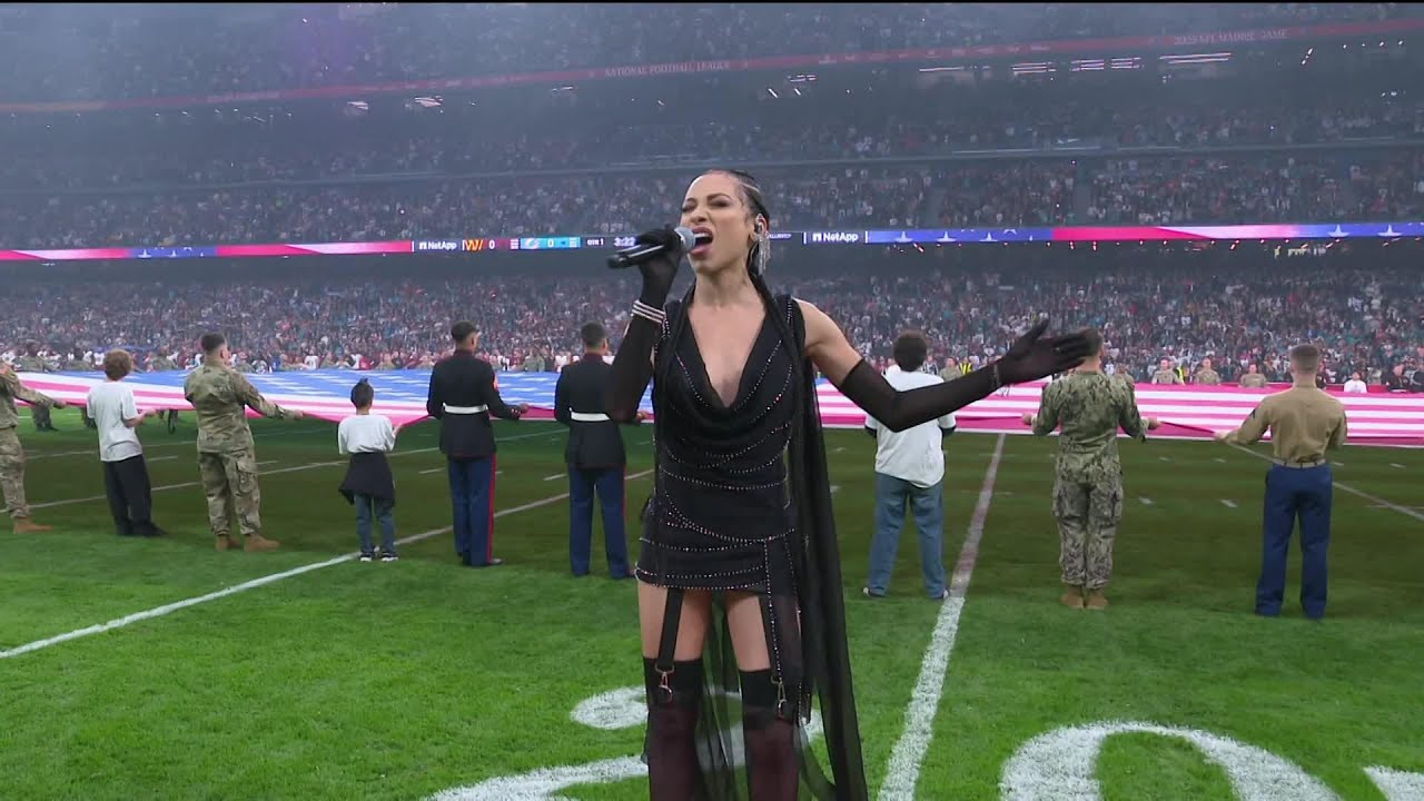 Karina Pasian Performs the National Anthem at the Madrid Game