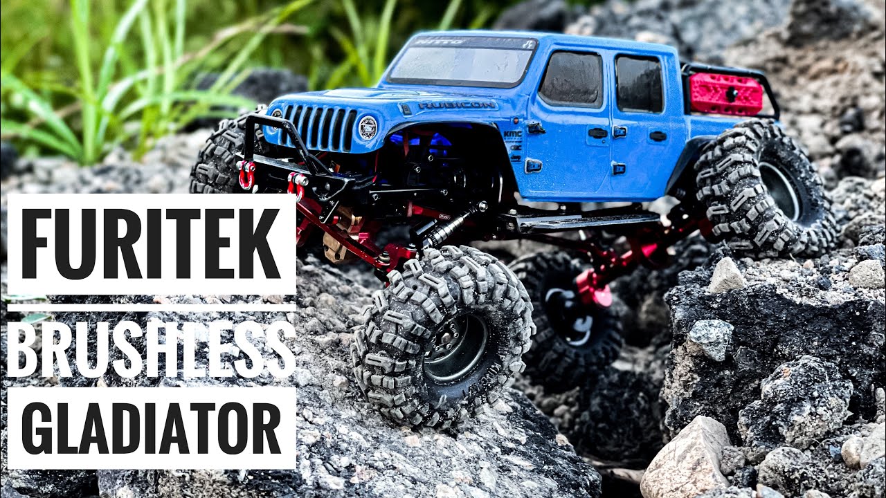 BRUSHLESS Scx24 Jeep Gladiator - Furitek Micro Komodo installation and run!