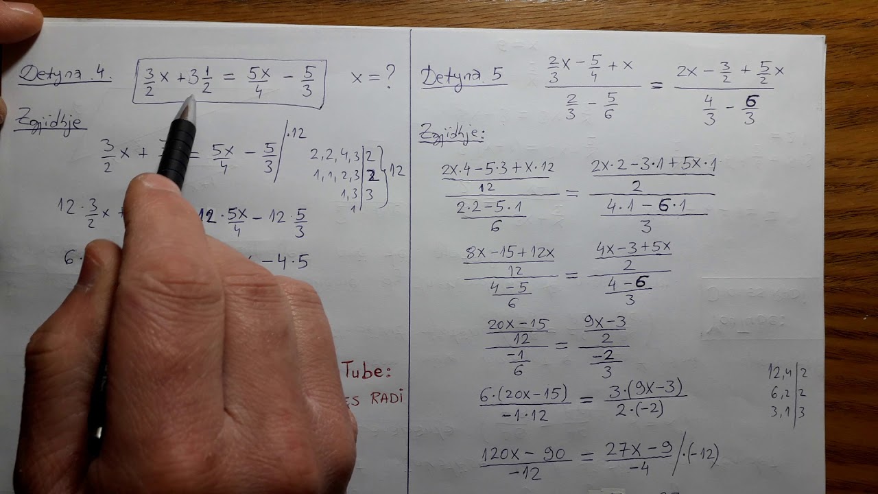 Klasa 8 Ushtrime ekuacionet