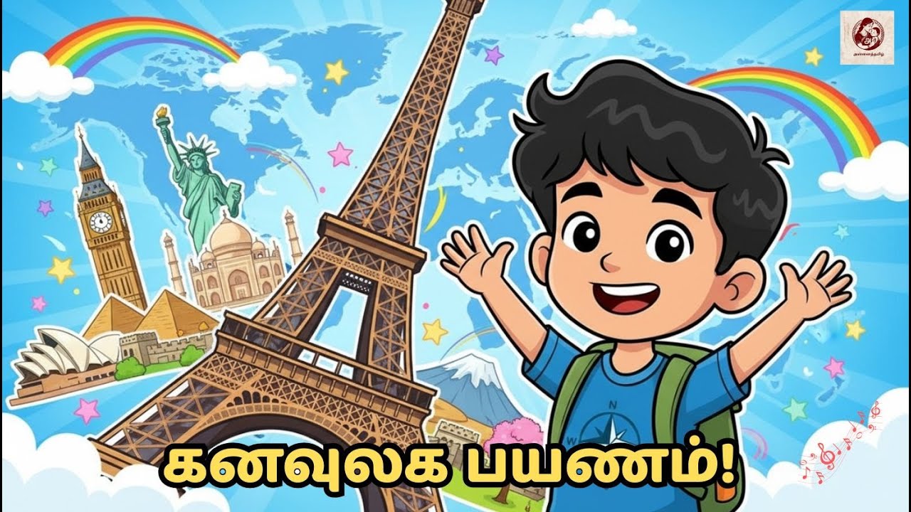 🌍 உலகைச் சுற்றிப் பார்ப்போம்!  குழந்தைகளுக்கான உலக பயணப் பாடல் | World Travel Kids Song #tamil