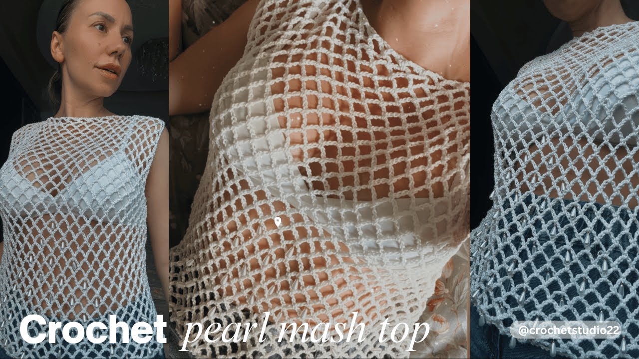 💎 How to Crochet a Pearl Mesh Top | Easy Summer Fishnet Top Tutorial✨