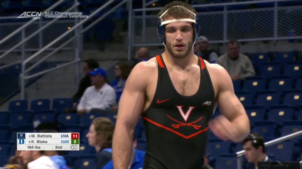 184lbs Michael Battista (Virginia) maj dec Kai Blake (Duke)