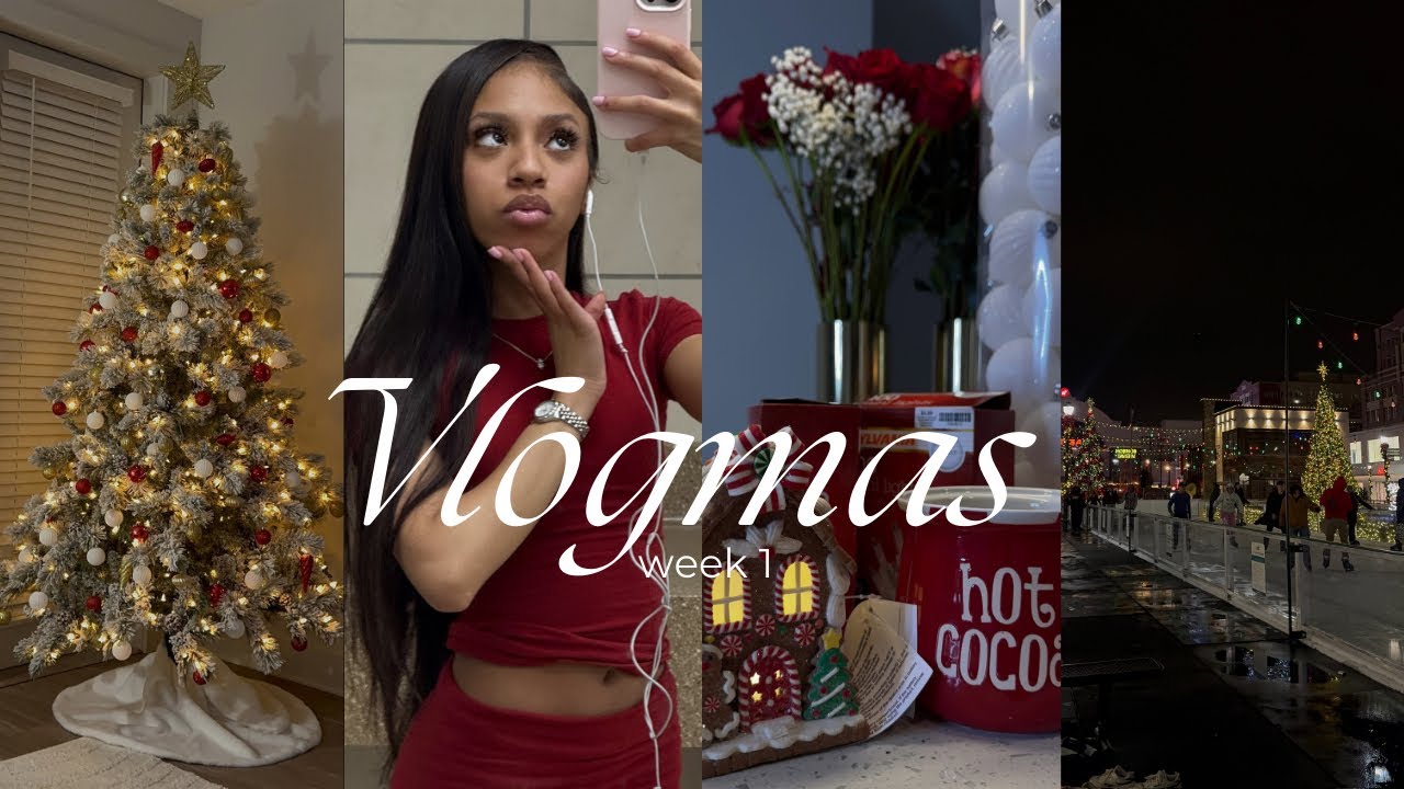 VLOGMAS НЕДЕЛЯ 1: Рождественская вечеринка, украшение ёлки, катание на коньках, спортзал... МОЯ К...
