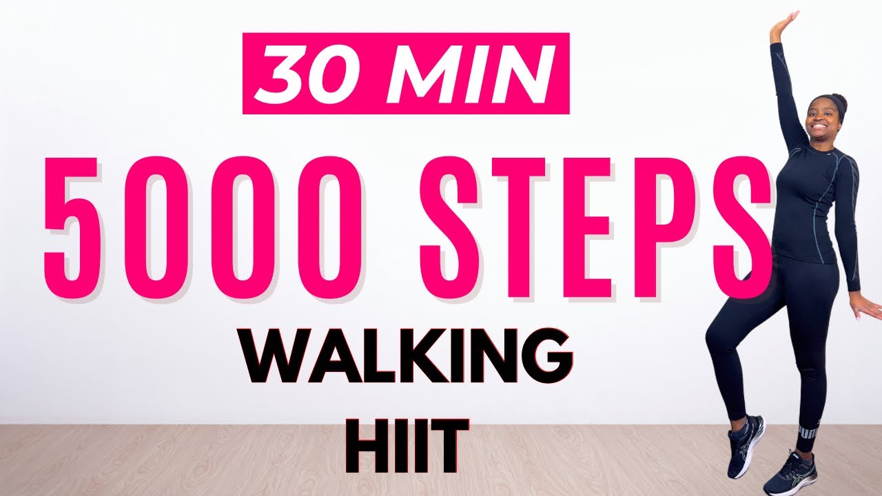 30 MIN WALKING HIIT 🔥 5,000 STEPS | Burn Fat, Boost Cardio & Walk at Home, Warm Up + Cooldown
