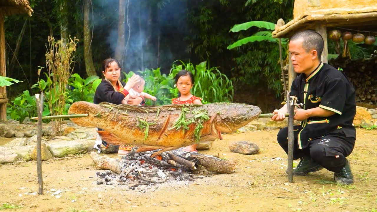 Giant Catfish Grilling Hunt and Garden Makeover With the Dwarf Family | Harvest Bliss