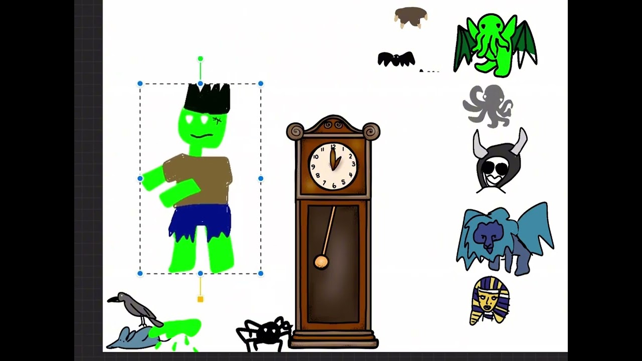 Hickory Dickery Dock with scary doodles