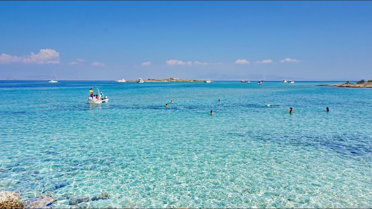 Tourlos, Klima and Sarpa beach on Aegina island in Greece