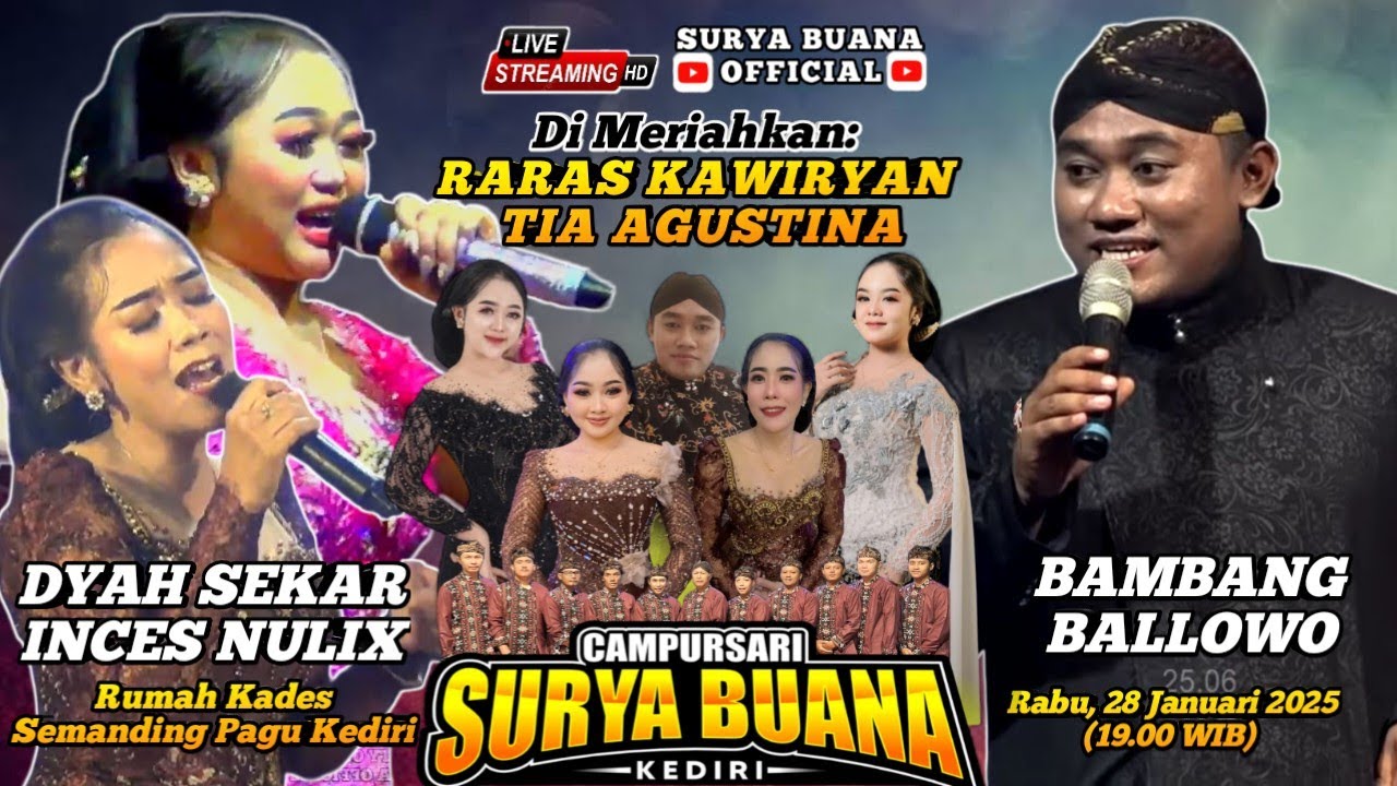 #LIVE CAMPURSARI SURYA BUANA BT DYAH SEKAR & INCES NULIX || 28 JAN 2025 || TERBARU MALAM INI !!!