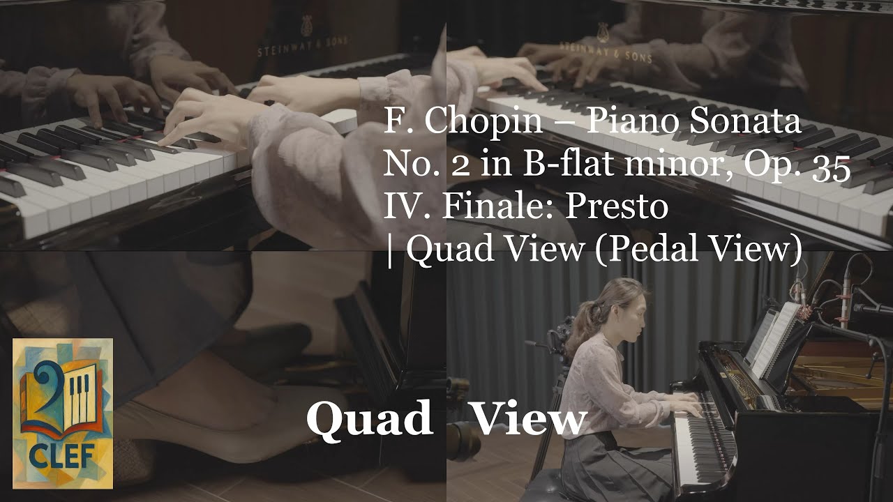F. Chopin – Piano Sonata No. 2 in B-flat minor, Op. 35 IV. Finale: Presto | Quad View (Pedal View)