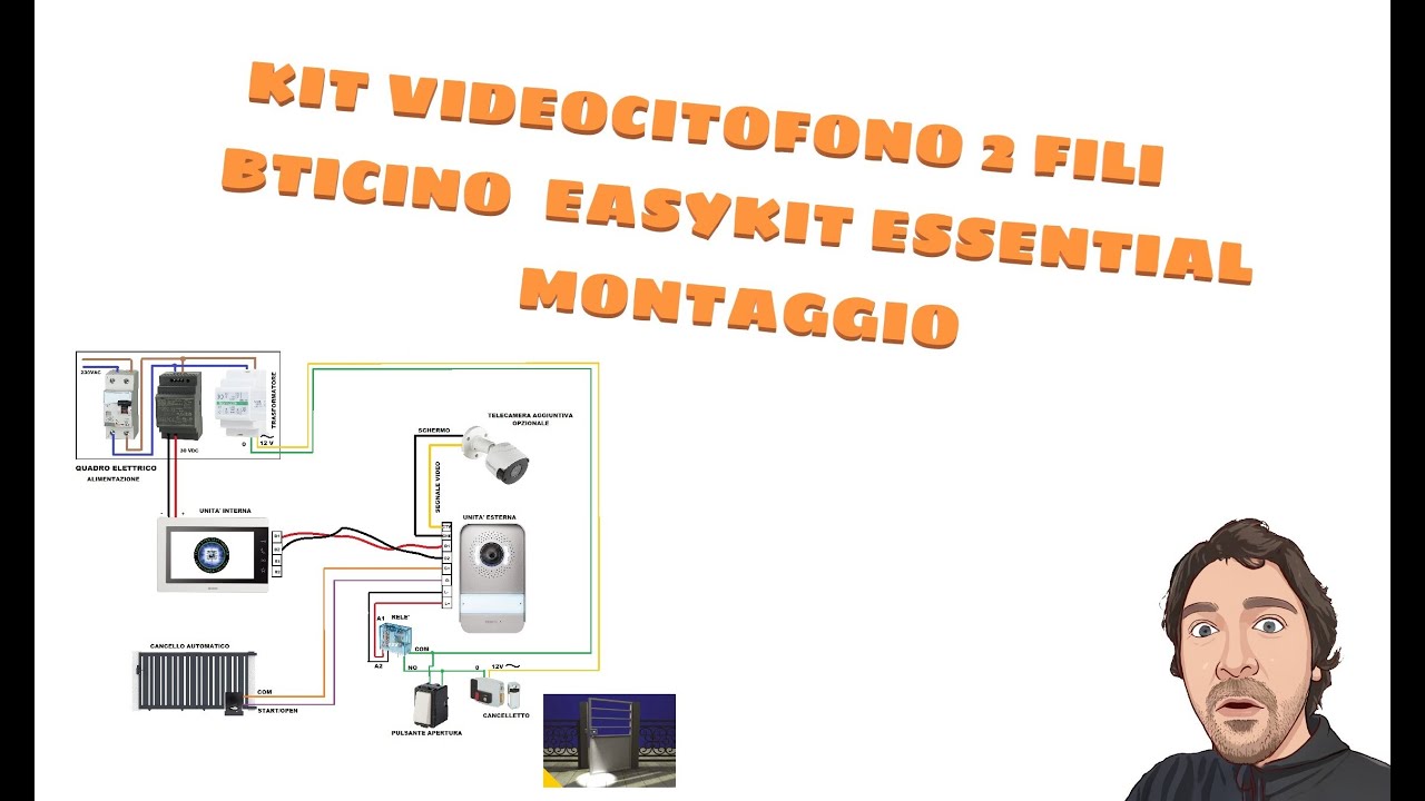 Videocitofono Bticino 2 Fili  EASYKIT ESSENTIAL 317913 (MONTAGGIO)