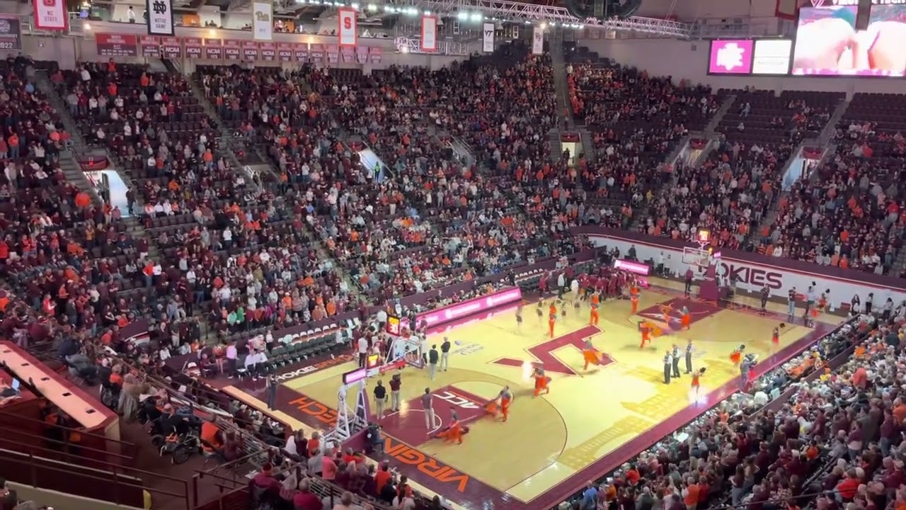 The staring line up for Virginia Tech basketball in enter sandman Virginia Tech vs Florida State￼