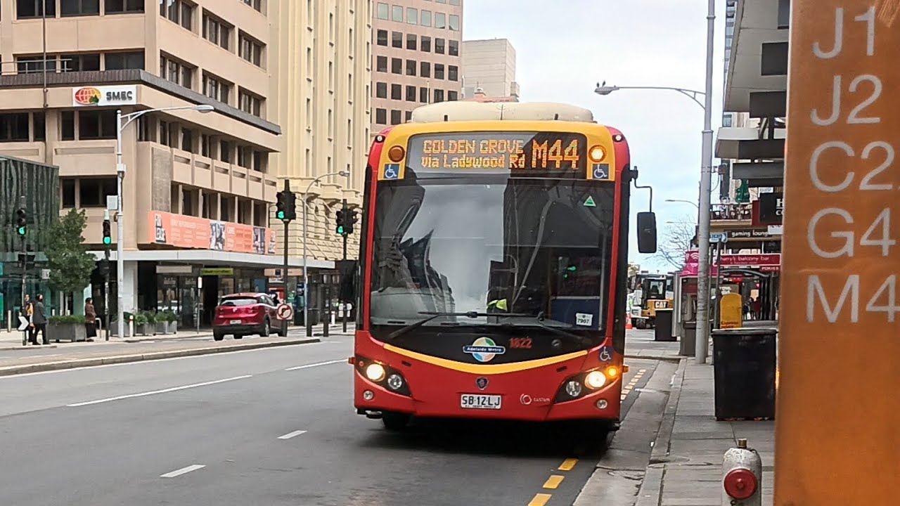 [Buses On Tracks] Adelaide Metro Bus Rt No. M44 (SB12LJ) journey from Grenfell St to Tea Tree Plaza