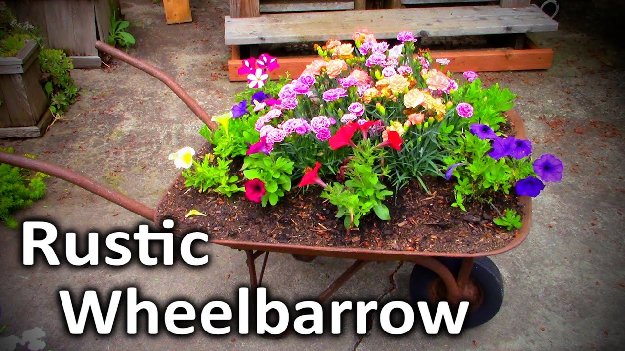 How to Turn an Old Rustic Wheelbarrow into a Planter