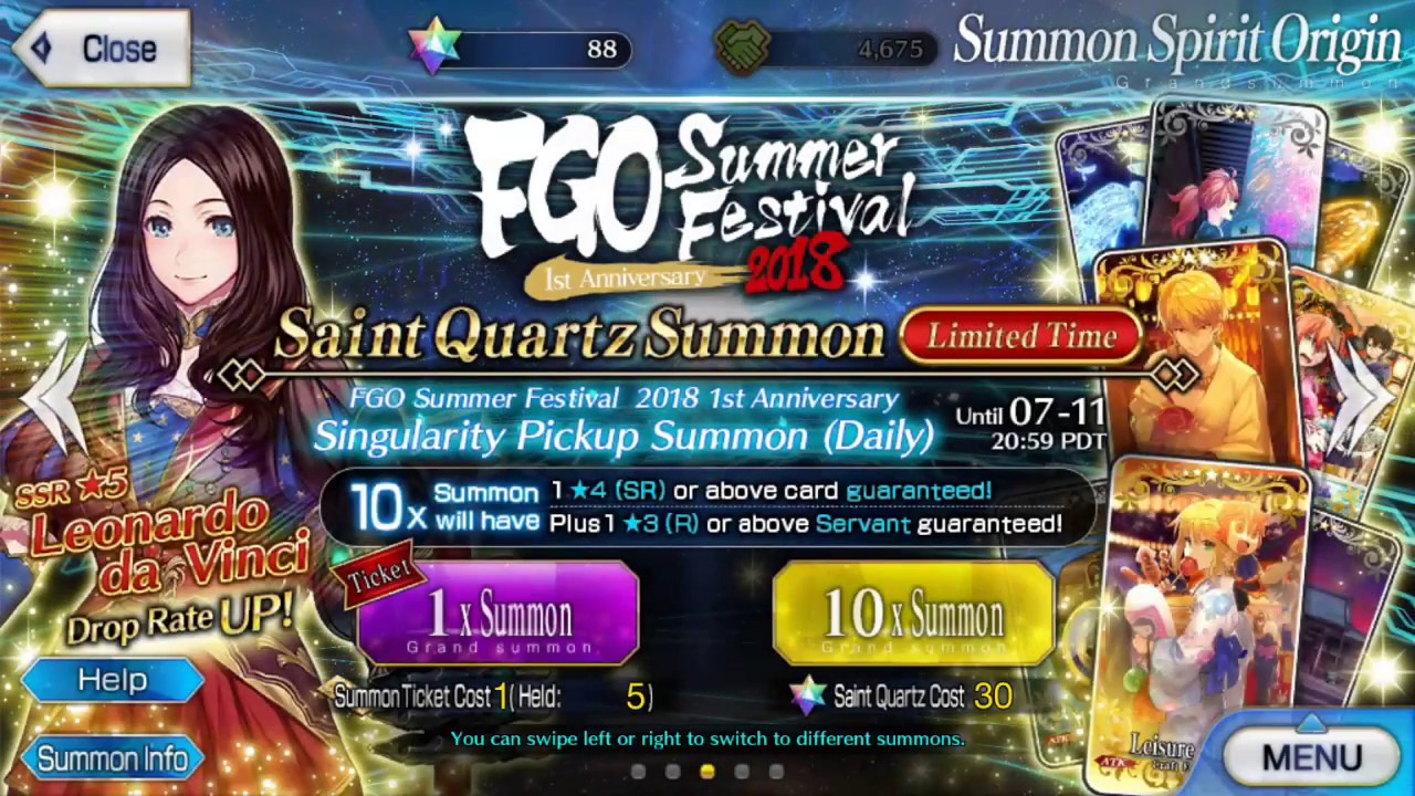 #teamcalvary - (Guaranteed SSR) One Year Anniversary Summoning - Fate Grand/Order (NA)