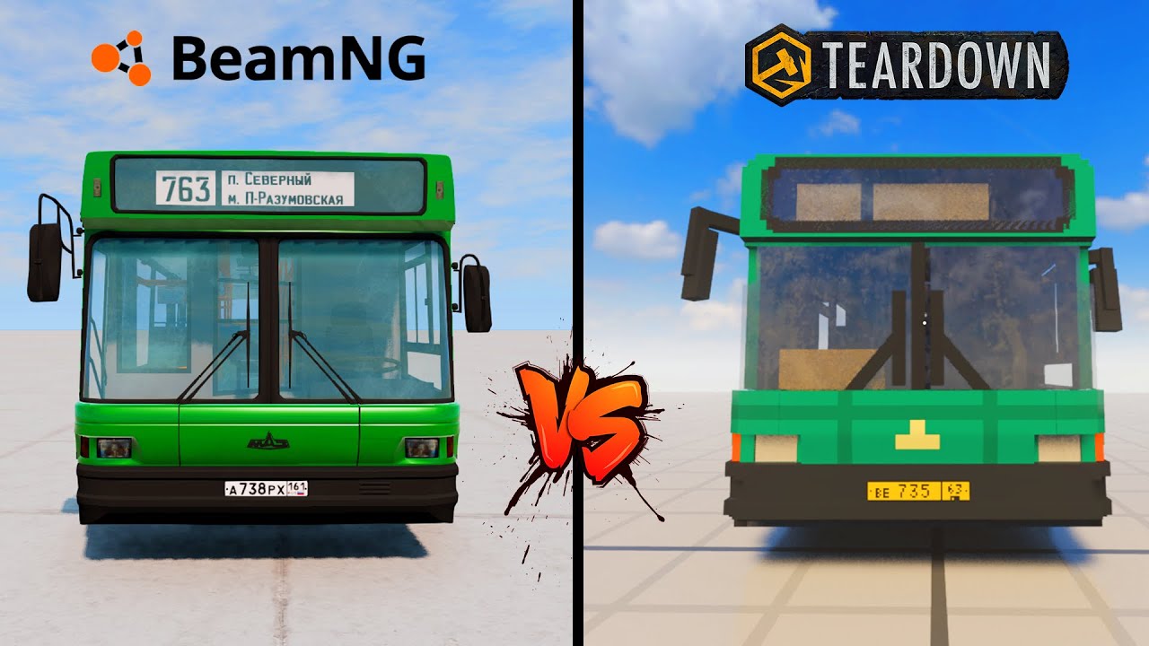 Physics Teardown vs BeamNG Drive MAZ 103