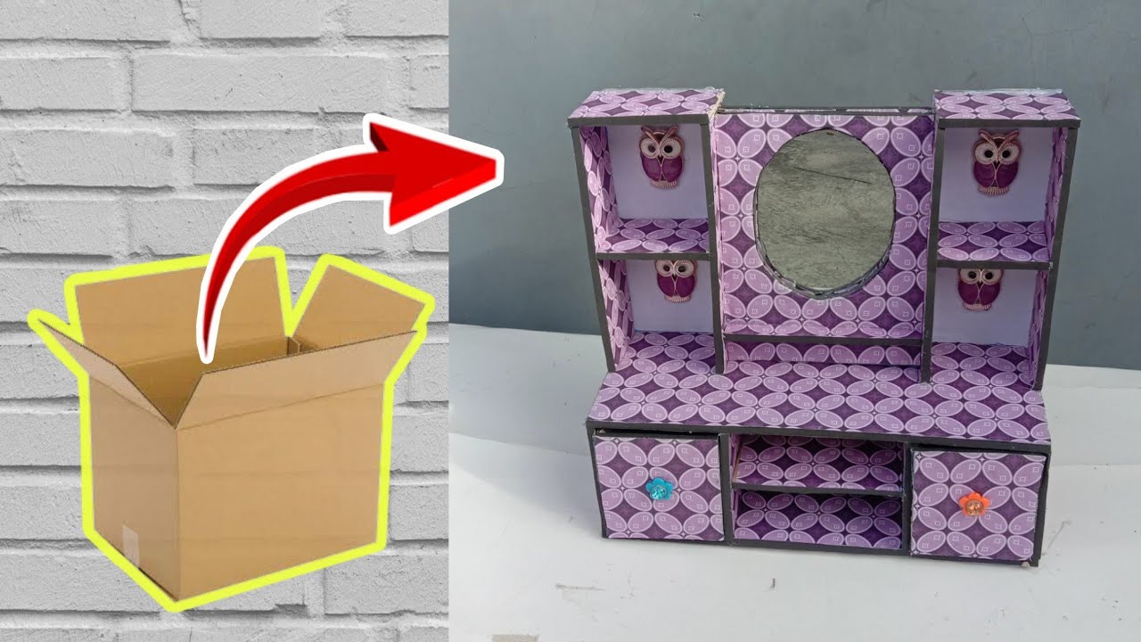 Cara Membuat Meja Rias Dari Kardus Bekas || Ide Kreatif Kardus