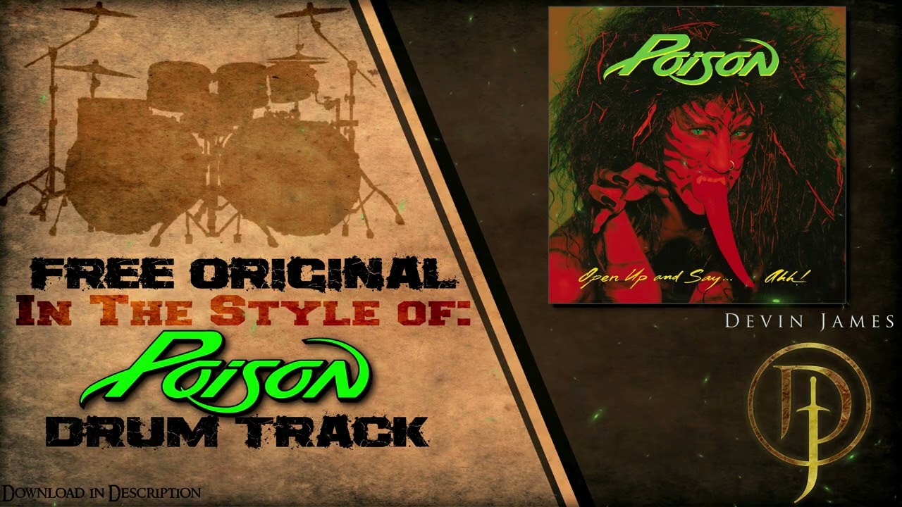 Poison Style Hair Metal Drum Track | 90 BPM | Free WAV Download