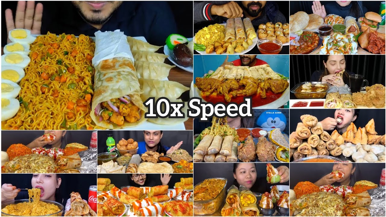 Eating Spicy Chicken Rolls, Chicken Momos, Masala Maggi & Many More | Indian Street Food Compilation