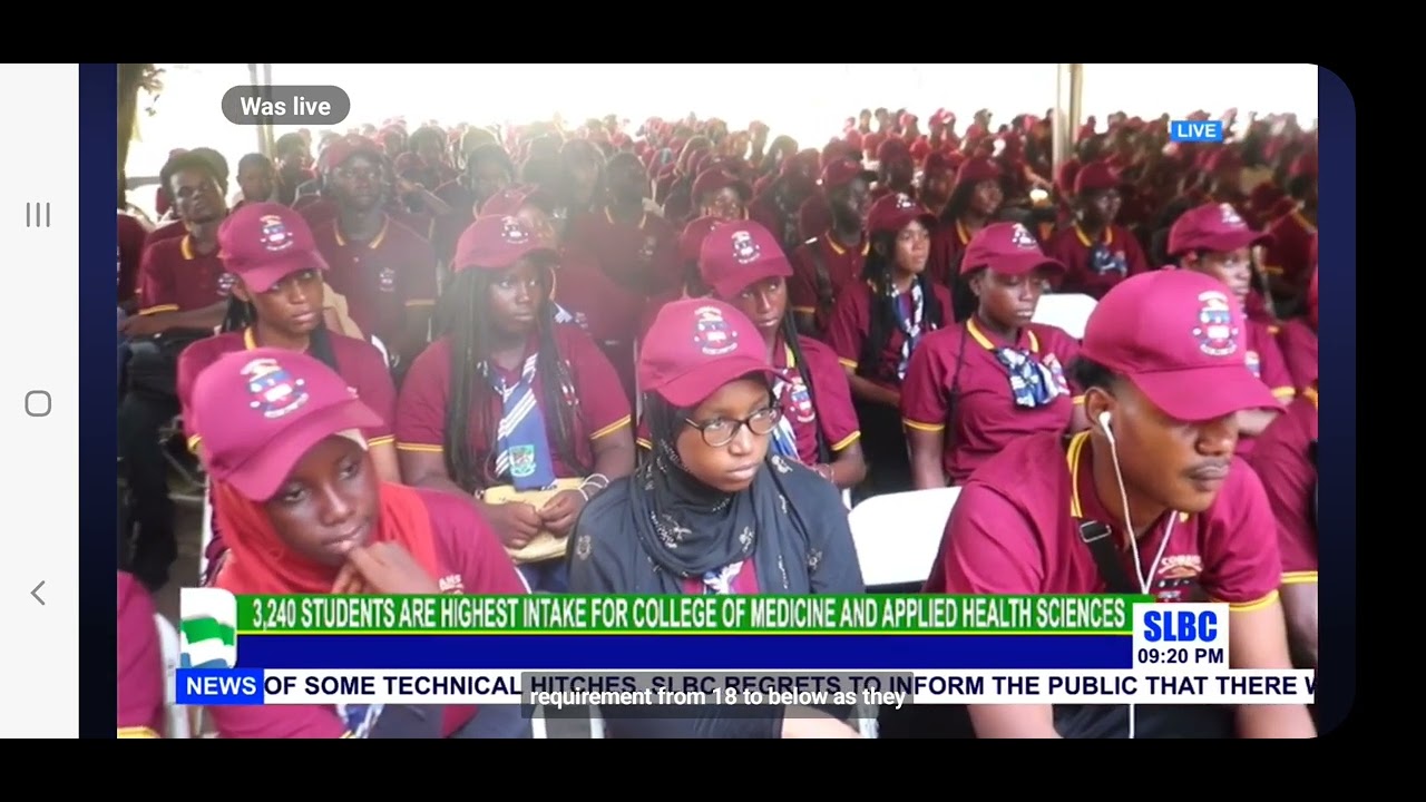 3,240 Students Accepted at the College of Medicine and Applied Health Science School in Sierra Leone