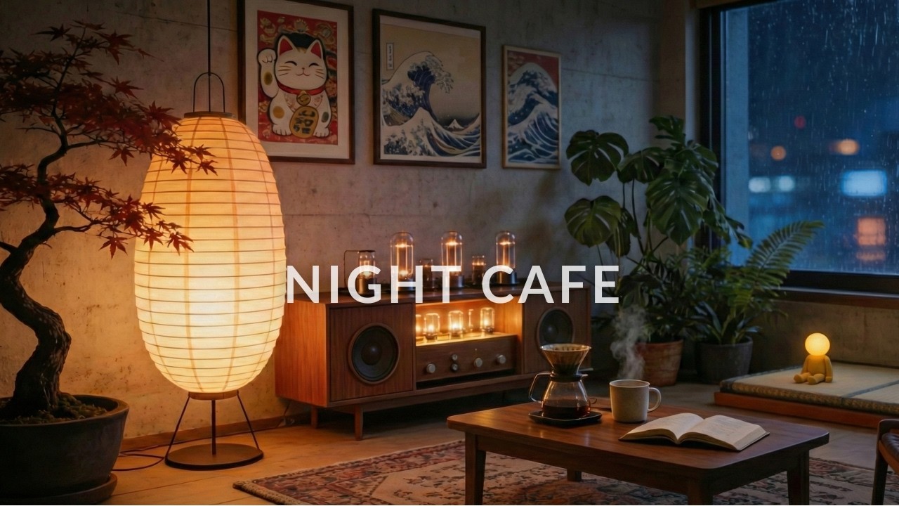 Smooth Jazz Music & Rain  Productive Night Cafe Ambience for Work & Study [No Talking] #jazz