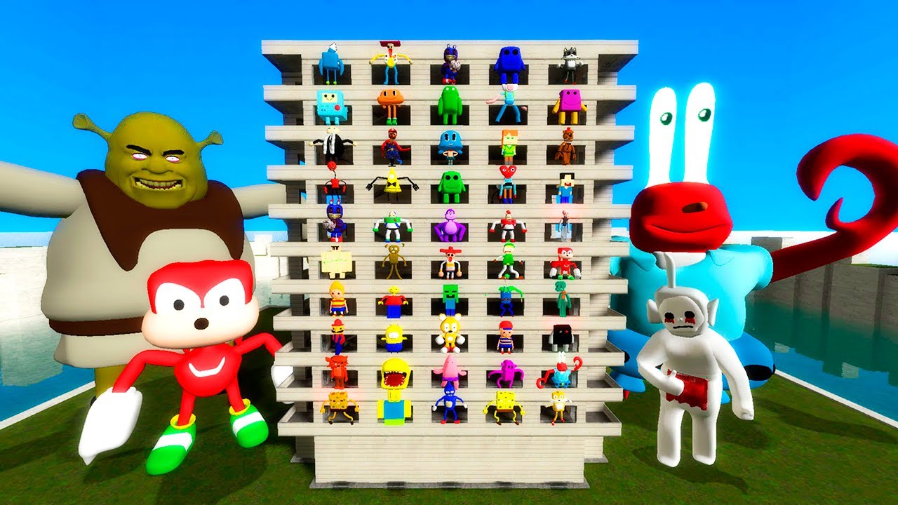 🏛 LIMINAL TOWER ALL NEW 3D SANIC CLONES MEMES MEGA PUNCH SPARTAN KICKING in Garry's Mod !