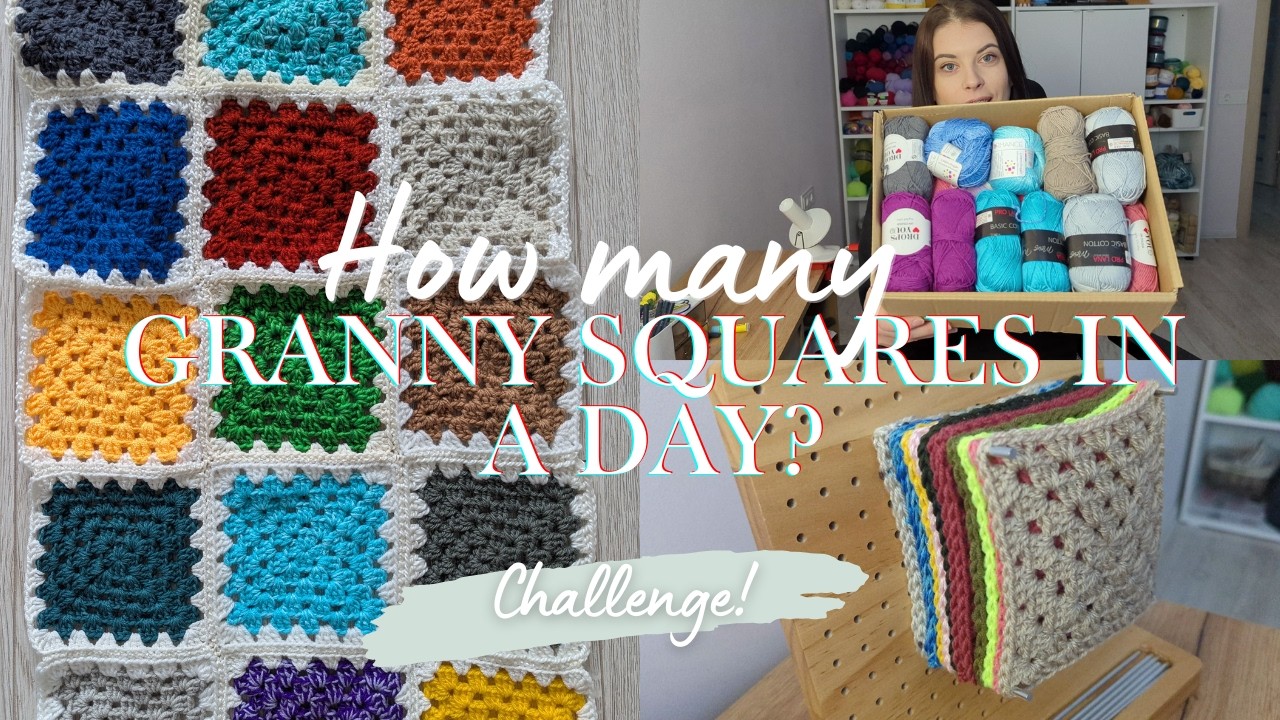 How Many Granny Squares in a Day, Yarn Unboxing! | Crochet Vlog