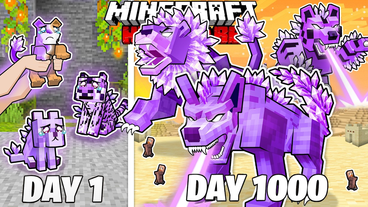 I Survived 1000 Days as an AMETHYST WOLF in HARDCORE Minecraft (Full Story)