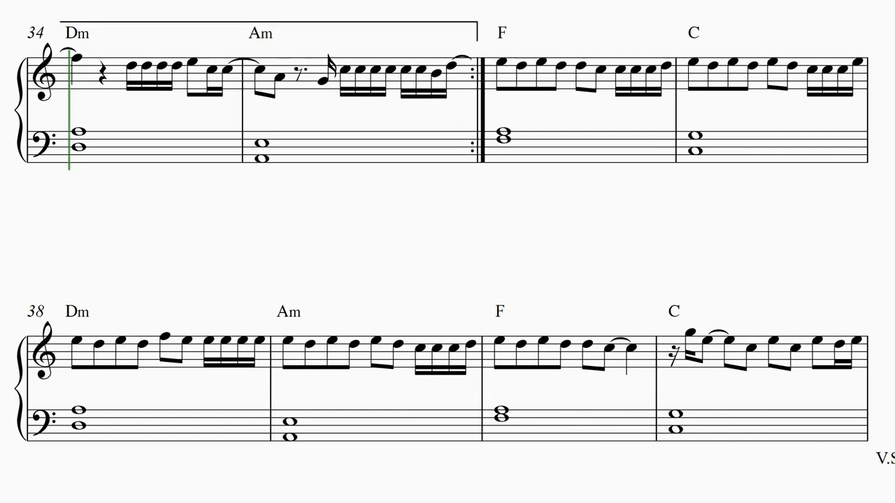 Beyoncé - Halo - Arranged for solo piano, with sheet music