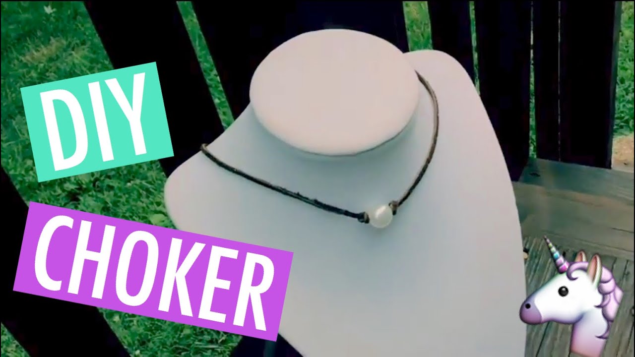 DIY Pearl Leather Choker Necklace!! Lariat Style