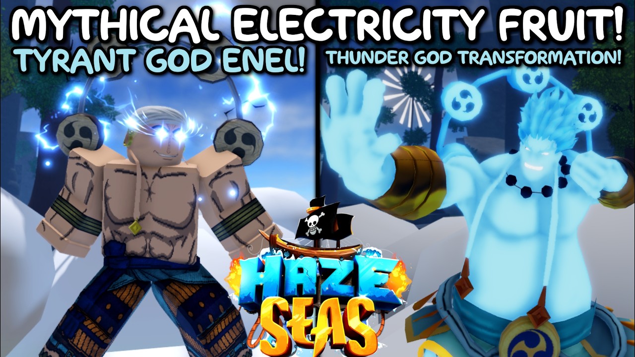 Становлюсь богом грома Энелем (пробужденный фрукт Электричества) в Roblox Haze Seas... Вот что из...