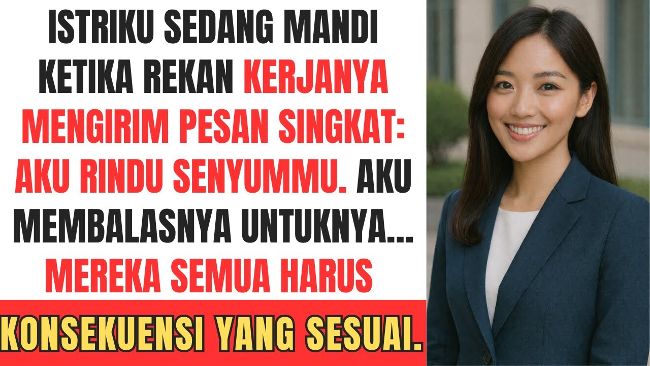 Istriku sedang mandi ketika rekan kerjanya mengirim pesan singkat: “Aku rindu senyummu.”