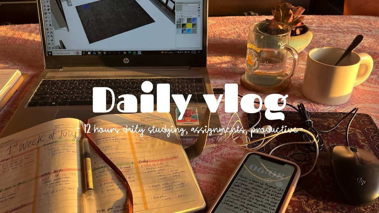 EXAM VLOG 📚 intense studying, 12hr study day | الاستعداد للامتحانات النهائية ✨