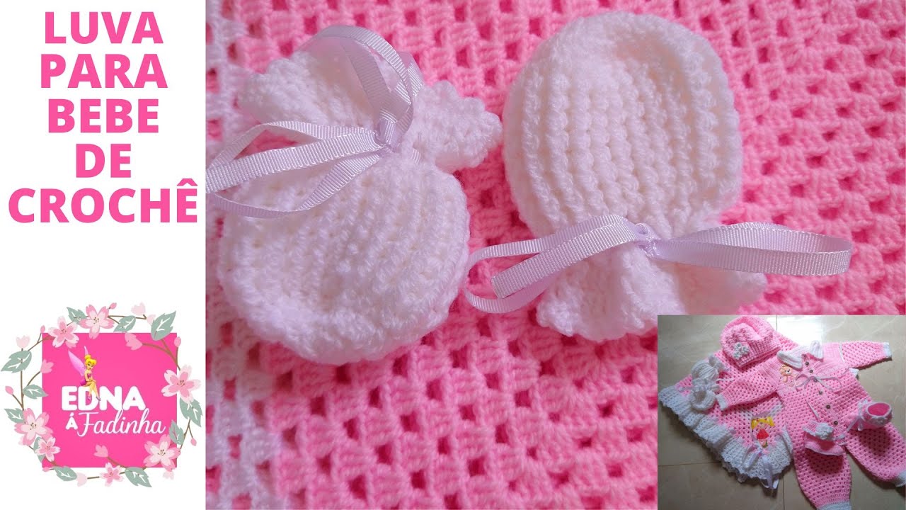LUVA DE CROCHÊ EM PONTO RELEVO PARA BEBÊ!