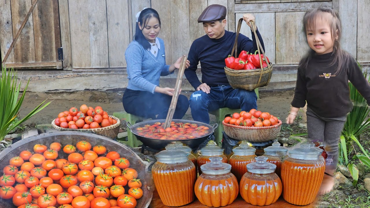 Warm Family: How to Cook and Preserve Winter Tomatoes | Ly Phuc An