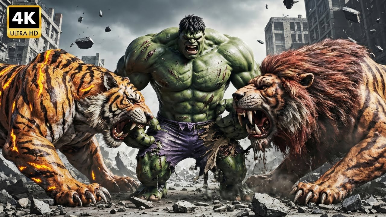 Hulk vs Giant Tiger vs Lion: Ultimate Battle for Survival!