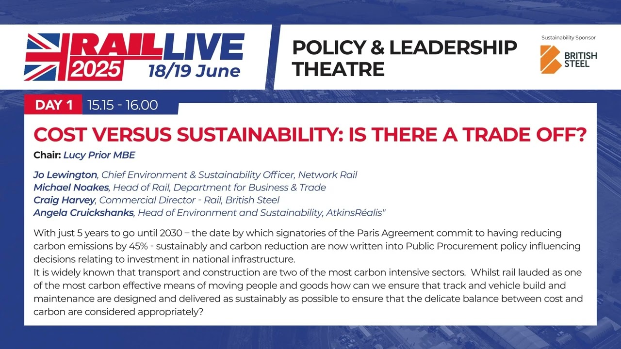 Cost versus sustainability: is there a trade off? - RAIL Live 2025
