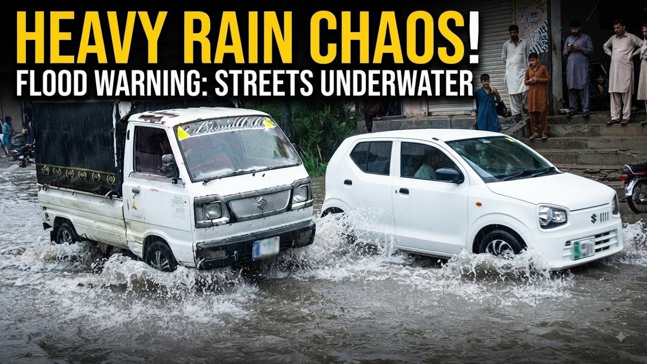 Heavy Rain Chaos: Streets Underwater and Cars Driving Through Floods #heavyrain 
