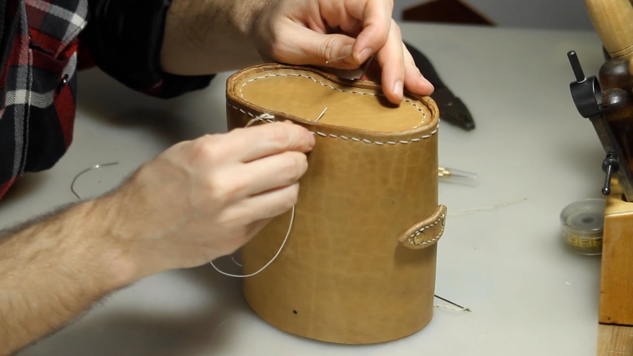 How to make box seam leathercraft/ Tutorial box stitch / DIY