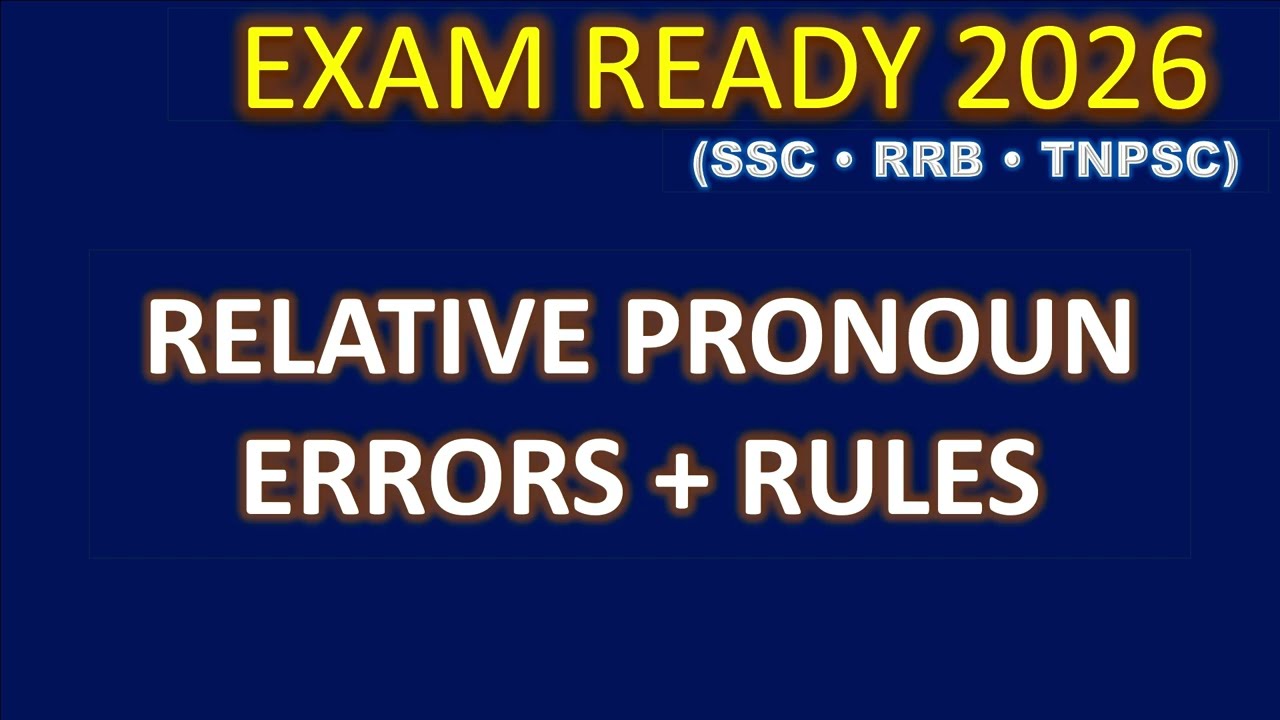 Relative Pronoun Explained Clearly | SSC, RRB, TNPSC, Bank |