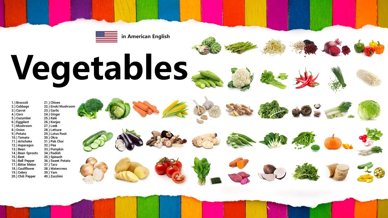 Vegetables in American English