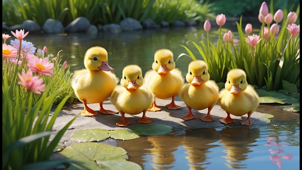 Five Little Ducklings Following Mommy 🐥 | Sweet Counting Song & Nature Adventure