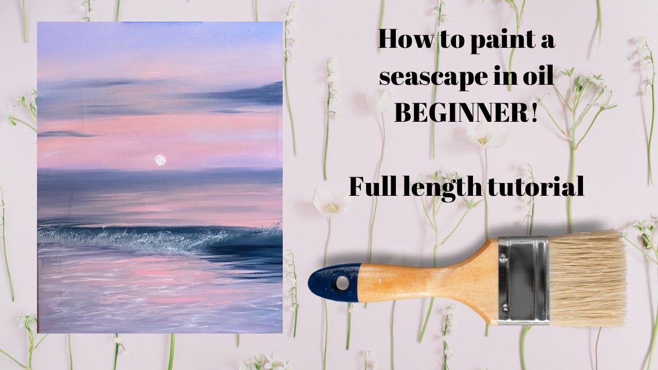 How to paint a seascape in oils- BEGINNER oil painting tutorial- ocean oil painting