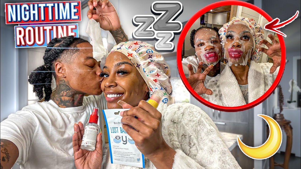 NightTime Skincare Routine💤😍 with JAZZ In OUR TINY HOUSE!!