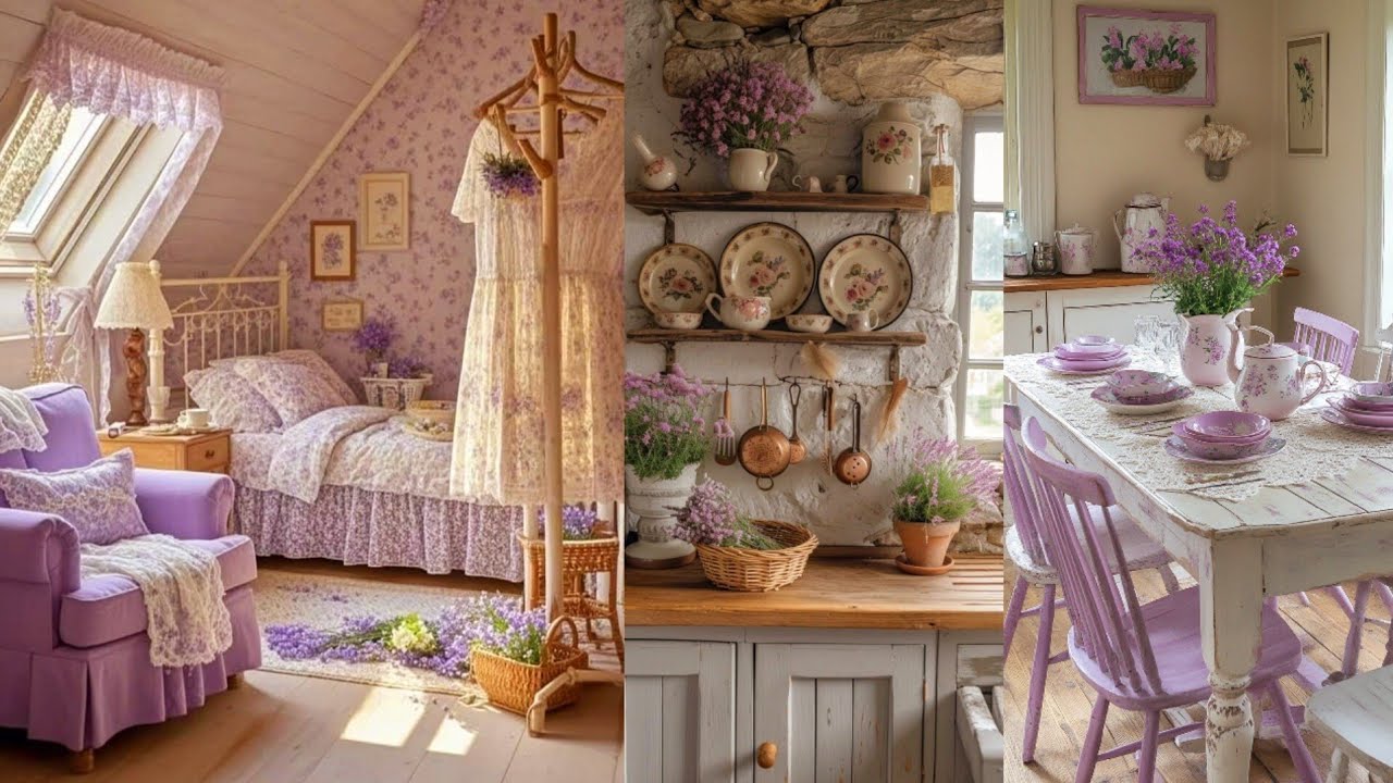 A SPLASH OF PURPLE: 💜Relaxing English Countryside Cottage CHIC HOME Decor Ideas for Everyday Living
