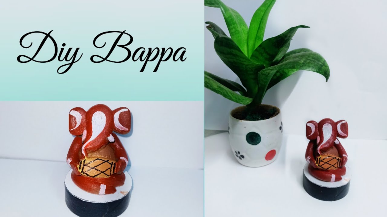 diy clay ganapati #clay bappa#handmade Ganesha at home