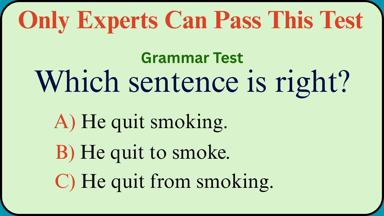 English Grammar Challenge — Only Experts Can Pass This English Grammar Test!
