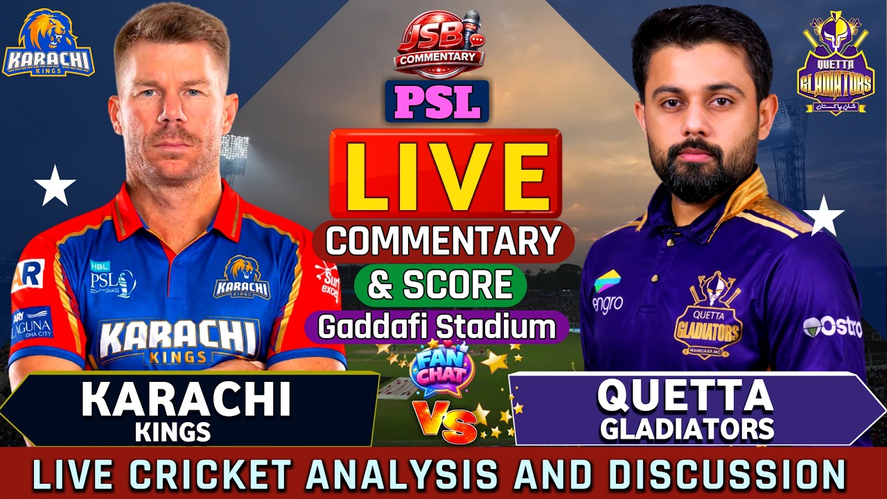 Karachi Kings vs Quetta Gladiators Live | KRK vs QTG 2nd T20 Match | PSL 2026 Score & Commentary