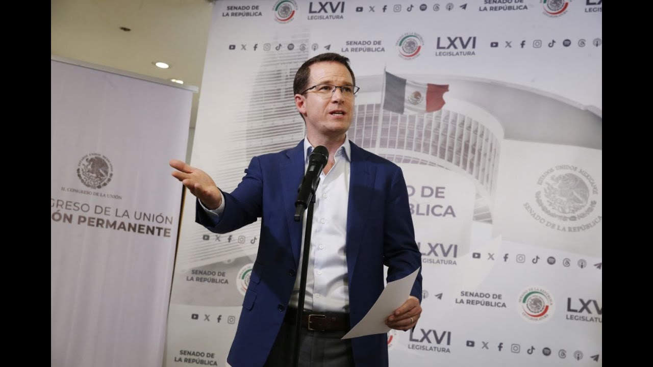 Conferencia del coordinador del Grupo Parlamentario del PAN en el Senado, Ricardo Anaya Cortés.