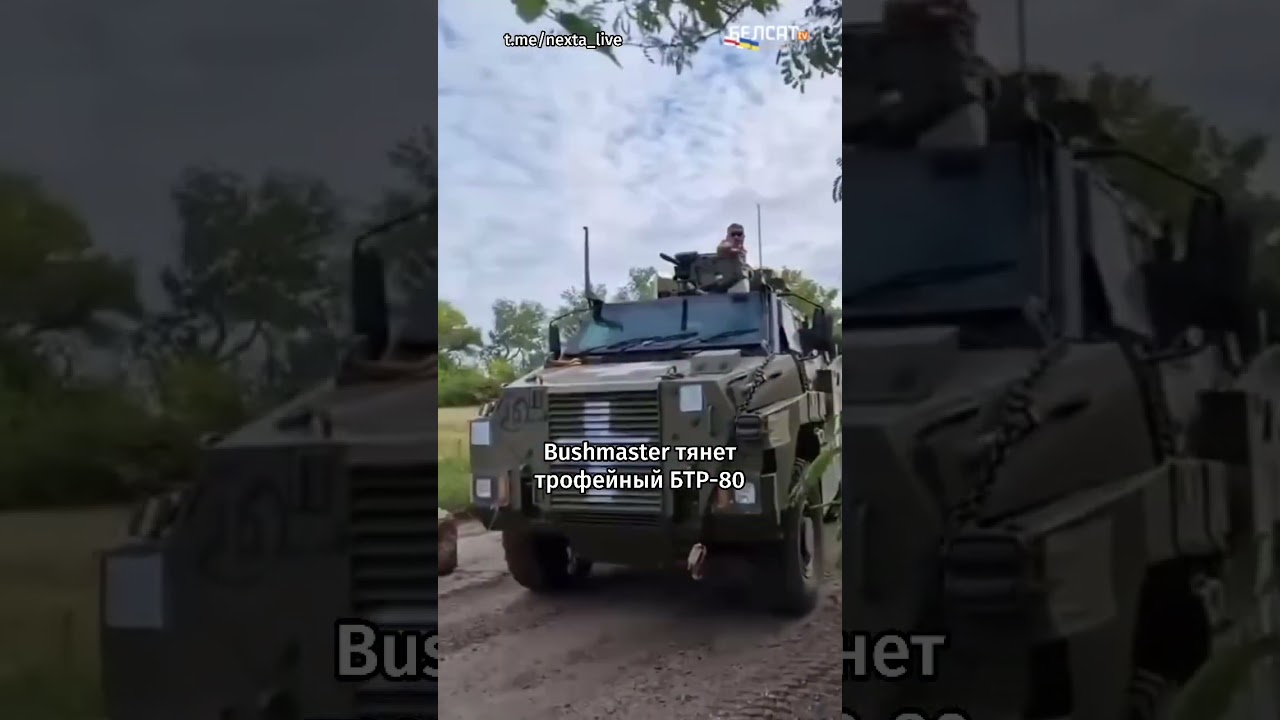 🔥🇺🇦Австралийский Bushmaster тянет за собой трофейную российскую технику #shorts